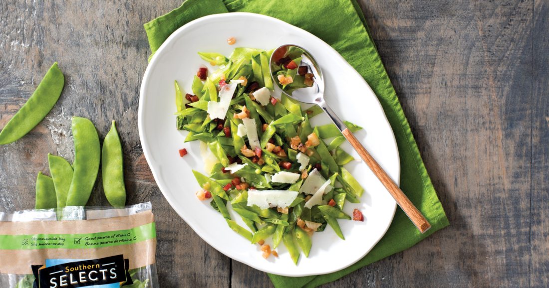 Southern Selects Snow Pea Salad with Pancetta and Pecorino Recipe