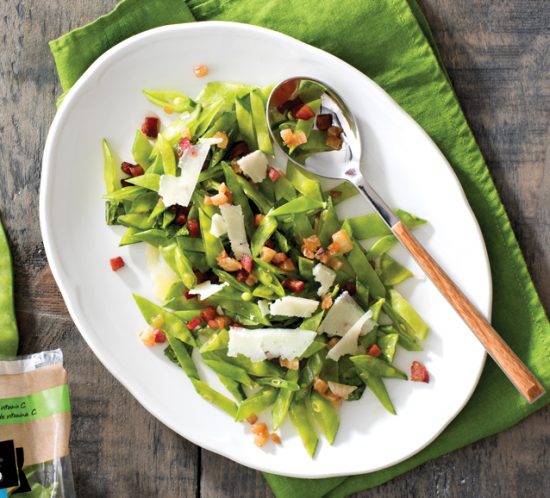 Southern Selects Snow Pea Salad with Pancetta and Pecorino Recipe