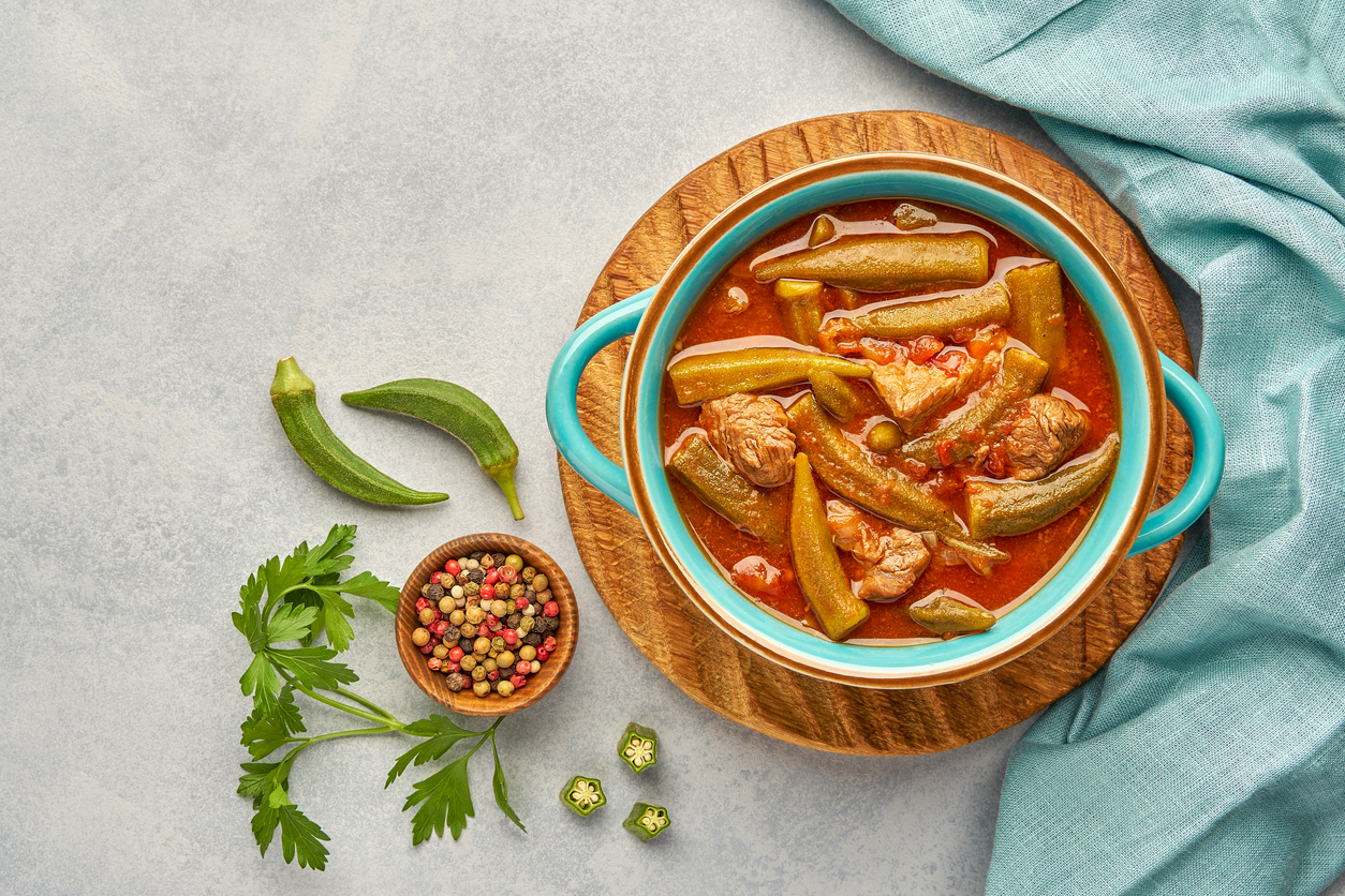Southern Selects Okra Beef Stew with Heirloom Tomatoes
